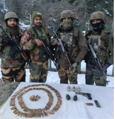 War-like stores recovered during search operation in Kupwara